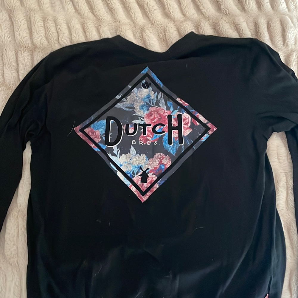 Black graphic long sleeve dutch bros tee